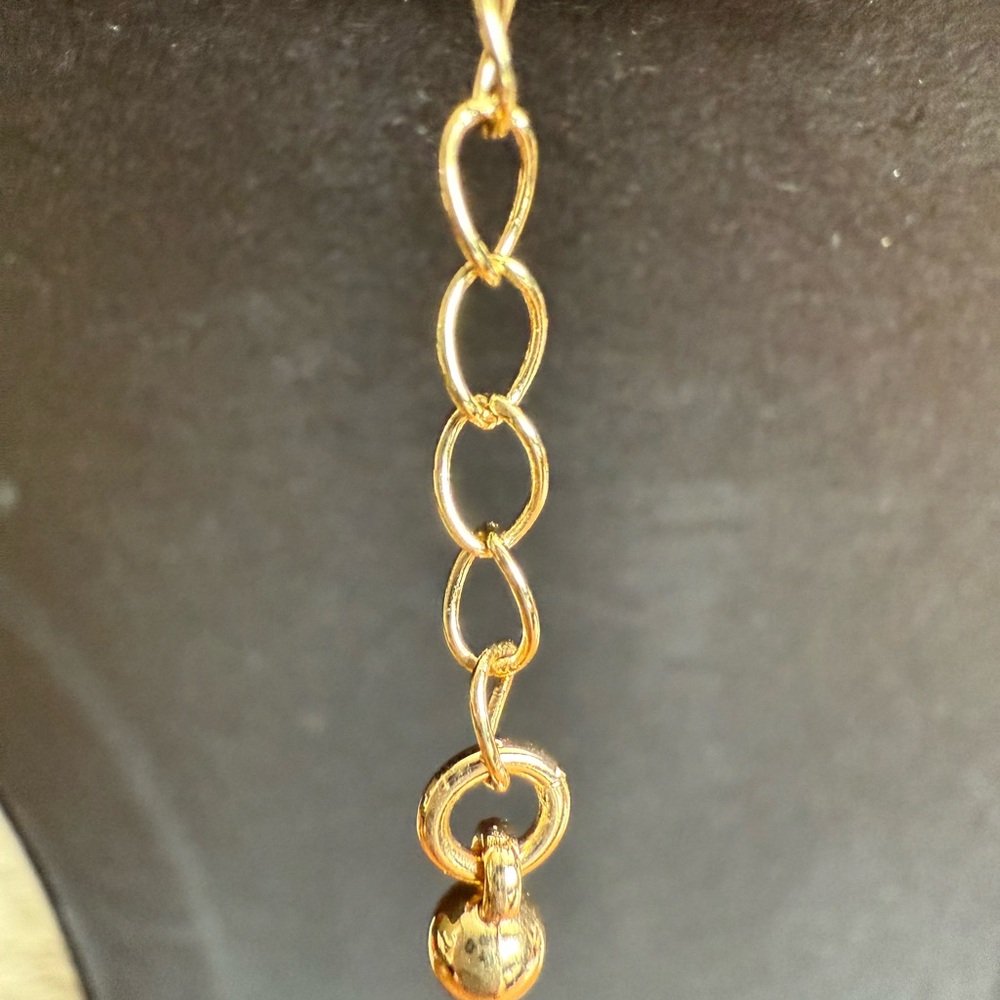 3D Gold Floral Design Statement Necklace - Picture 10 of 12